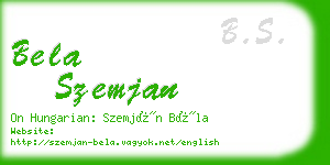 bela szemjan business card